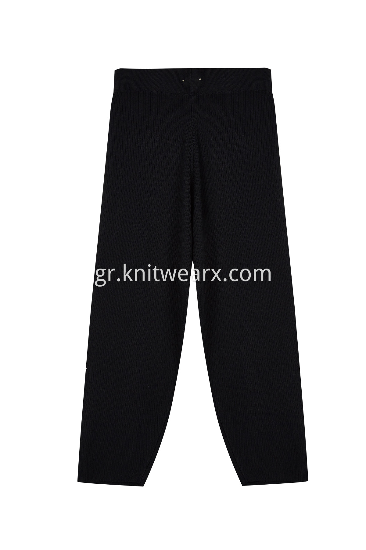 Women's Elastic Waist Wide Pants Ribbed Knit Trousers